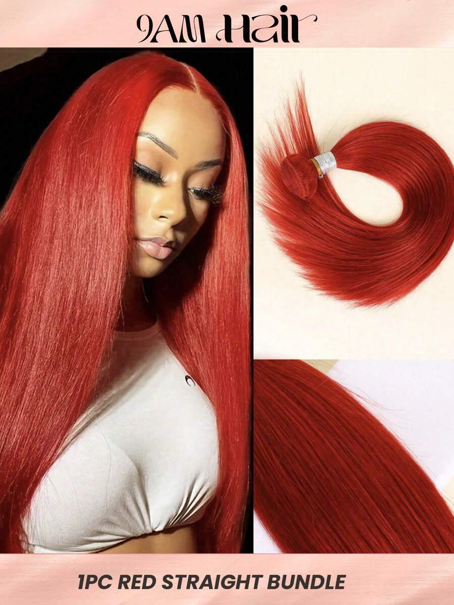 1 Thẳng Trinh Nữ Tóc Dệt Lưng 130 # Màu Đỏ 10-18 Inch Con Người Tóc - S130 - Xem 1