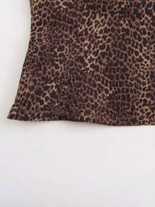 INAWLY 女士豹纹蕾丝边细肩带吊带背心 图案猎豹印花 T 恤 女士上衣