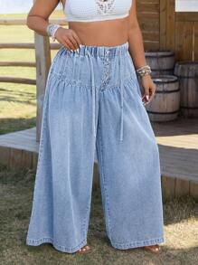 Breezaya 大码女式阔腿牛仔裤，西装