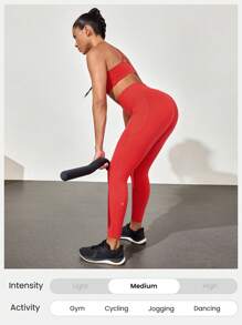 GLOWMODE 24 英寸 FeatherFit™-Sculpt CoreHold 防滑贴身 带骨收腹 无前缝 紧身裤 带侧袋 中等强度健身 慢跑 健身房训练