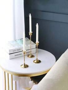 SHEIN Basic living 3 Stücke bronzefarbene, glockenförmige Kerzenhalter für Hochzeit und Party Atmosphäre Dekoration, Raumdekoration, Geschenke - Bronze - Übersicht 7