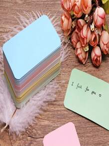 SHEIN 100pcs Premium Blank Business Cards, 7 Colors Kraft Cards, 3.5 X 2.2 Inch Small Blank Cardstock Note Plain Business Cards, Message Card Kraft Note Paper Tags - Multicolor - View 9
