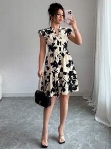 Breezaya 女士 V 领无袖简约时尚夏装连衣裙 - 彩色 - 查看 6