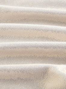 SHEIN MOD 圆领，金属装饰，修身时尚上衣，嬉皮风，街头风，锐舞风，夏威夷风，辣妹风，闪亮，单身派对风，性感，女士上衣，锐舞上衣 - 杏色 - 查看 4