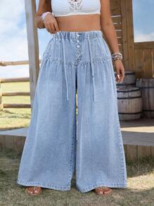 Breezaya 大码女式阔腿牛仔裤，西装