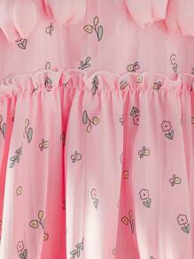 SHEIN Vintaside Kids Vestido sin mangas de línea A con estampado floral digital para niñas jóvenes, atuendo casual de playa y fiesta para el verano