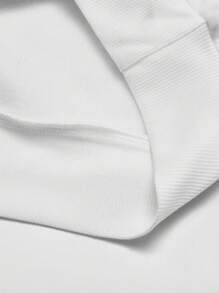 Claim Dot Men Letter Print Long Sleeve Half Zipper Sweatshirt And Sweatpants Set - White - View 5