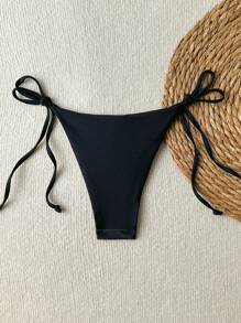 Spring Break Sexy Floral Print Side Tie Bikini Bottom, Summer Vacation - Multicolor - View 2