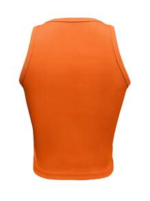 INAWLY Áo ba lỗ trơn không tay cho nữ, phong cách tối giản phù hợp cho mùa hè - trái cam - Xem 2