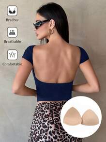 SHEIN Tall Top negro transpirable para mujer con almohadillas sin tirantes para el pecho