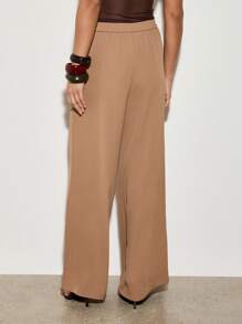 AiiRZ Pantalones elegantes de pierna ancha de cintura alta, pantalones de oficina/trabajo estilo Palazzo, pantalones de vestir profesionales con bolsillos laterales, colección de otoño e invierno