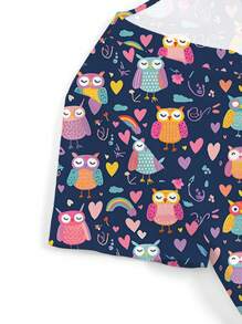 PopScrub Conjunto de uniforme de enfermera de dibujos animados, pijama de manga corta para mujeres - Azul - Ver 7