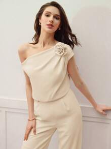 MOTF PREMIUM STEREO FLORAL TOP & PANTS - Apricot - View 3