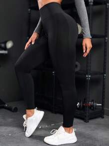 Powerista Running Tights Seamless High Stretch Tummy Control Active Leggings Yoga Women Pants - Black - View 4