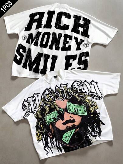 PAVTROS 男士青春街头风格，INS 风格高街创意趣味超大字母印花 T 恤套装（白色、杏色和黑色），标语“Whole Day I'm F... Busy ,Only Get Few Money”。采用宽松短款廓形。这款三件套有三种颜色，非常适合音乐节和日常穿着。是送给男朋友或丈夫的绝佳礼物，适合街头服饰、Y2K、嘻哈、摇滚、篮球风格，是送给朋友、丈夫或男朋友的理想礼物。3 件男士休闲街头服饰创意标志图案宽松短款白色/米色/黑色 T 恤套装，Y2k 男士服装，图案男士 T 恤