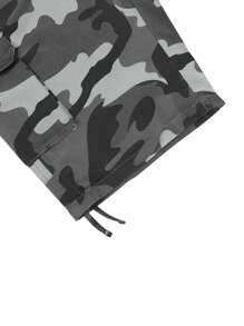 Manfinity Homme Pantalones cortos casuales sencillos para hombre, adecuados para el verano. Pantalones cortos camuflados para hombre, pantalones cortos de camuflaje para hombre