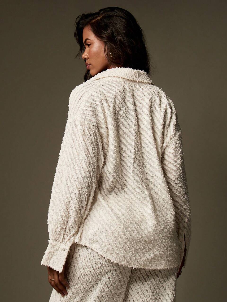 MISSGUIDED Luxury Textured Oversized Button-Down Blouse