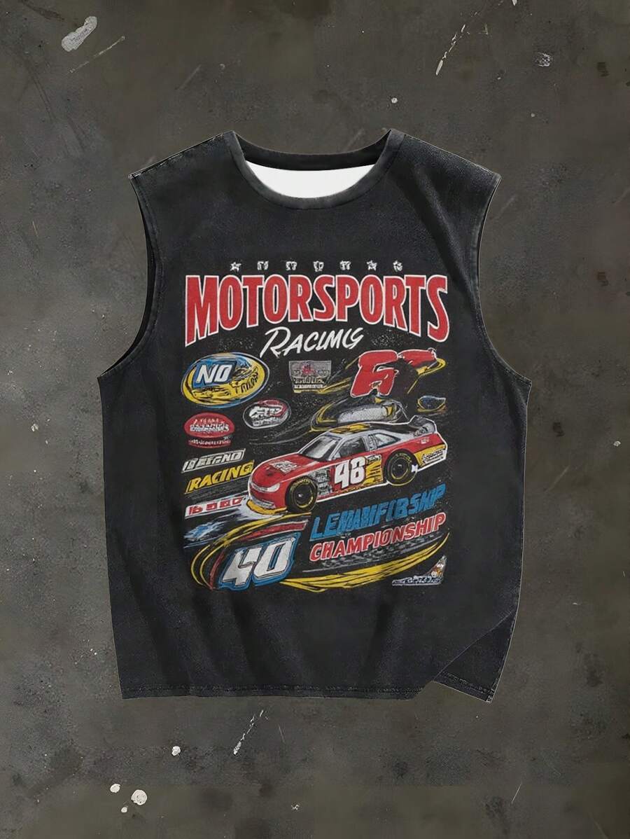 Manfinity Dauomo Men's Letter & Number Printed Concert Tank Top - Multicolor - View 1