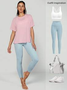 GLOWMODE Tencel Modal Quá Khổ Everymode Tee Hàng Ngày Thường Ngày Mùa Hè Nén Áo Sơ Mi - Hồng - Xem 7