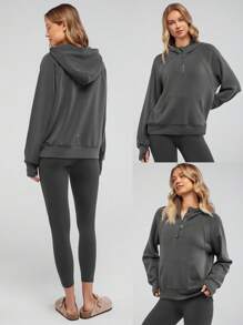 GLOWMODE 莫代尔 Silk Touch 加大码半拉链连帽衫