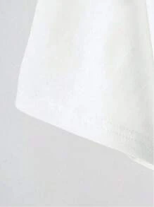 SHEIN Unity 女式复活节图案 T 恤，短袖 T 恤，配复活节咖啡杯和兔子印花设计 - 白色 - 查看 4