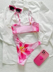 Swim Mod Women's Lily Orchid Knot Sexy Bikini Set, Beach Outfit For Summer Beach Vacation - Yellow - View 2