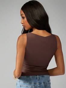 MISSGUIDED Camiseta básica esencial sin costuras con tirantes finos para capas, tanque para hacer ejercicio, yoga, deporte, ajustada, camiseta interior perfecta para verano, primavera y otoño