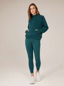 GLOWMODE Modal Silk Touch Oversized Long Sleeve Half-Zip Hoodie Fall