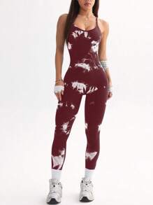 SHEIN Sport Studio Tuta da yoga a tinta variegata da donna