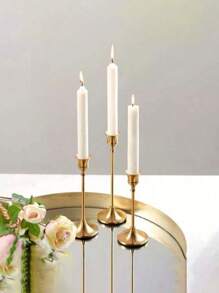 SHEIN Basic living 3 Stücke bronzefarbene, glockenförmige Kerzenhalter für Hochzeit und Party Atmosphäre Dekoration, Raumdekoration, Geschenke - Bronze - Übersicht 9
