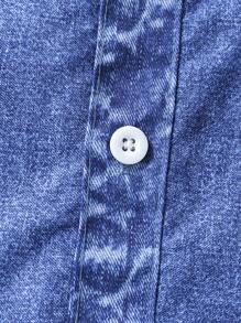 SHEIN Conjunto de chaleco y shorts vaqueros con efecto degradado para niño