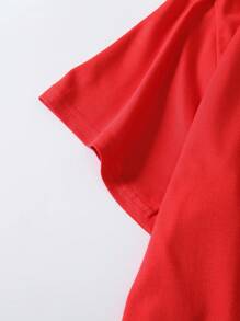 Calvaya Camiseta de cuello redondo con estampado de mariposa para mujeres, ropa de Año Nuevo, camisetas gráficas para mujeres - Rojo - Ver 6