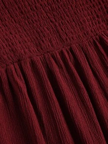 SHEIN EZwear 大码女式纯色褶皱抹胸式阔腿连身裤