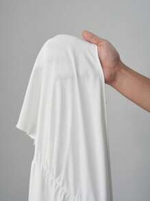 Slaydiva A 字型大码女式中长连衣裙，交叉 V 领，分层荷叶边设计，优雅白色编织休闲连衣裙，适合 2025 年春夏