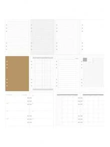 A5 45 Sheets Refill Papers,6 Holes Binder Notebook Inner Paper,Weekly/Monthly/Blank Planner Journal Notebook Parts