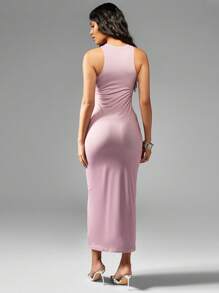 MISSGUIDED 无袖Bodycon Racer Maxi连衣裙夏季派对优雅地板长度形式合身晚礼服女士修身版型长柱连衣裙特殊场合连衣裙 - 彩色 - 查看 2