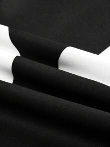 SOLERSUN Women's Plus Size Geometric Printed Asymmetrical Shoulder Drawstring Ruched Side Blouse, Random Print,One Shoulder Top - Black - View 8