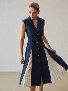 MOTF PREMIUM JURK MET REVERSKRAAG CONTRAST GEPLOOIDE PANEEL GESP, RIEMJURK