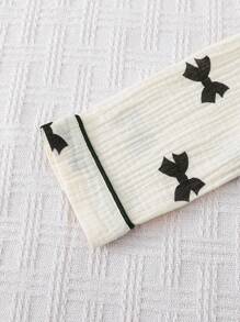 Young Girls Casual Beige Bear Print Long Sleeve Top And Pants 2Pcs Set, Comfortable Loose Fit Loungewear - Apricot - View 7