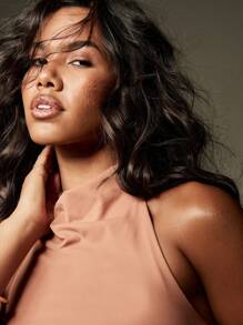 MISSGUIDED 露背缎面短款上衣，露背系带，夏季节日派对俱乐部之夜，现代简约都市时尚