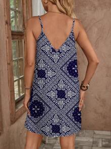 SHEIN LUNE Women Casual Print Mini Dress, Suitable For Spring & Summer - Multicolor - View 2