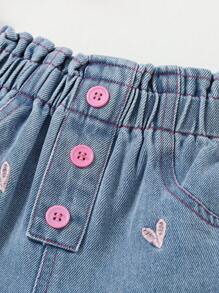 Shorts vaqueros con lazo lindo para niña, casual, cómodo, de moda, adecuado para playa y vestimenta urbana, verano