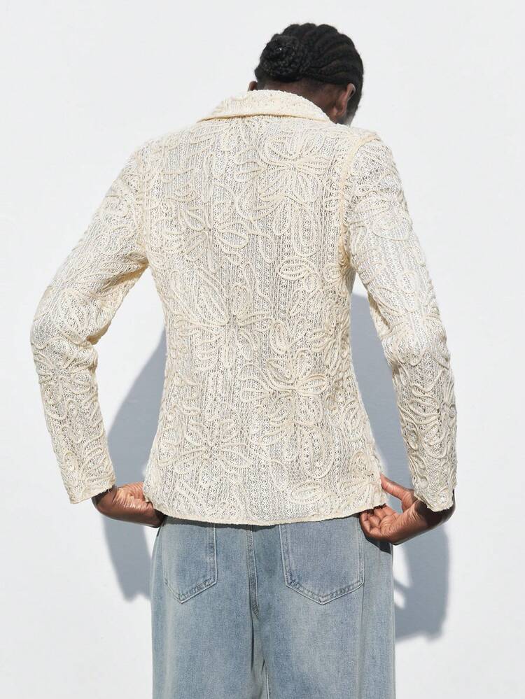 SHEIN Maija 2025 Spring & Summer New Fashionable Embroidered Collar Casual Top, Comfortable For Music Festival, Beach Vacation, Everyday Casual, Romantic Urban Resort, Suitable For Outing, Party, Wedding, Graduate Season