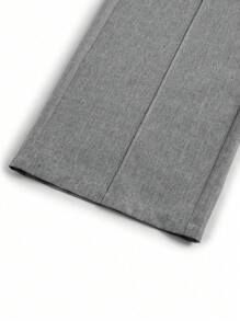 Calvaya Plus Size Women Button Decorated Waist Crossed Front Seam Long Wide Leg Casual Pants Fall Cloth For Women