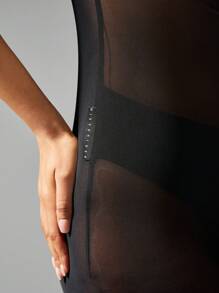 MISSGUIDED High Neck Sleeveless Mesh Mini Dress Club Party Bodycon See Through Evening Fashion Statement Night Out Y2K 90s Inspired - Black - View 6