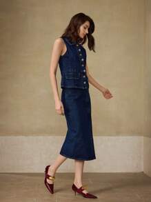 MOTF PREMIUM POINTED TOE METAL DETAIL LOW HEEL WOMEN ELEGANT COMMUTING PUMPS, FOR VALENTINE'S DAY PROM HEELS - Burgundy - View 9