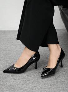 CUCCOO BIZCHIC Women Shoes Black Fashion Thin Heel Pointed Women's High Heel Shoes Women's Shoes Outdoor Daily Commuter Party Shoes Banquet Women's Shoes Valentine's Day - Black - View 4