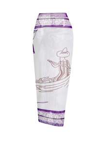 Swim Oasis Bộ đồ bơi liền thân in họa tiết cây nhiệt đới cho nữ đi nghỉ mát - Màu tím - Xem 8