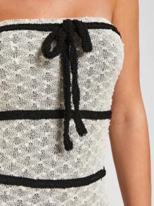 COSMINA Abito elegante senza spalline e di lunghezza media, da donna, adatto per l'estate