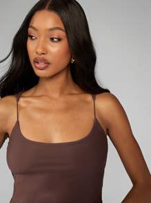 MISSGUIDED Camiseta básica esencial sin costuras con tirantes finos para capas, tanque para hacer ejercicio, yoga, deporte, ajustada, camiseta interior perfecta para verano, primavera y otoño
